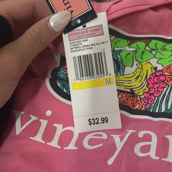 Vineyard Vines Pink Tee with Whale Patch - Picture 3 of 3